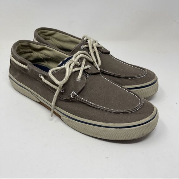 Sperry Top Sider Gray Canvas Boat Shoes Men's Size 10M Original - Picture 11 of 11